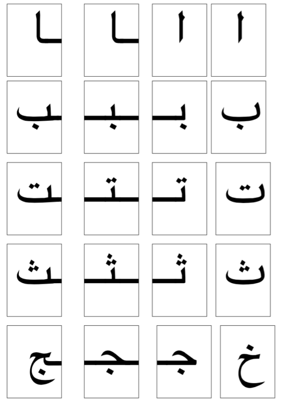 Alphabet arabe mobile